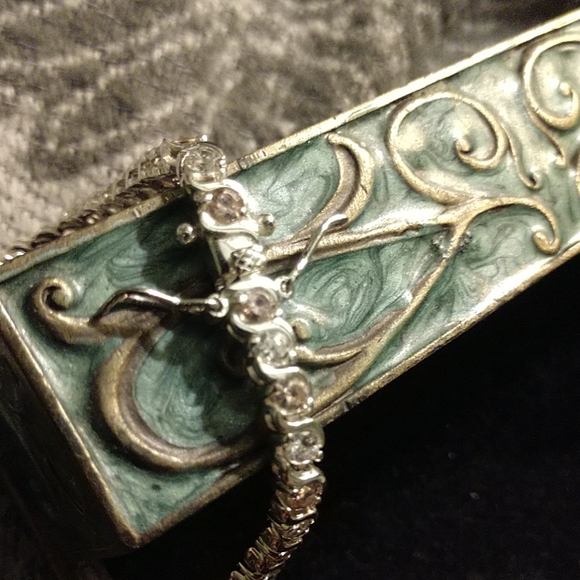 Sterling Silver and Cubic Zirconia Tennis Bracelet - Picture 7 of 10